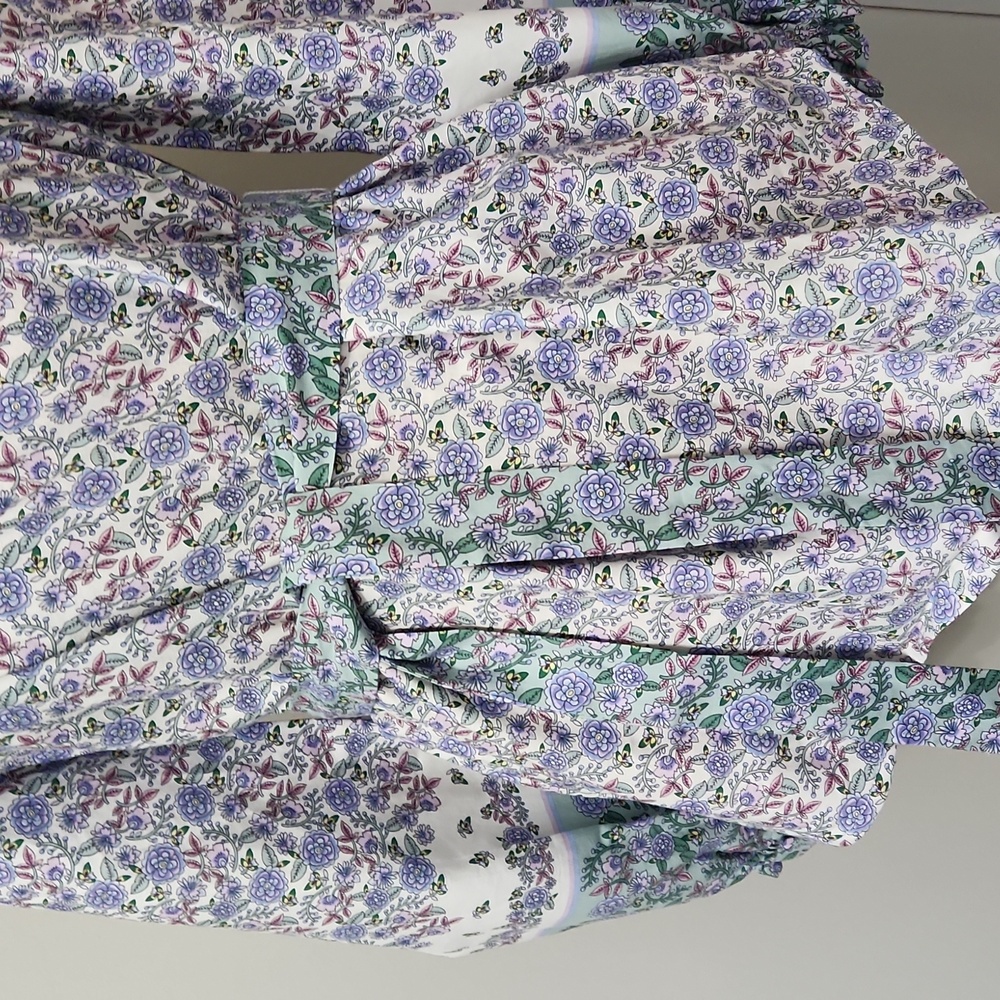 LOFT Floral Peasant Blouse XXS (0-2) Whimsical Boho Cottagecore Tie Waist Top - Picture 3 of 12